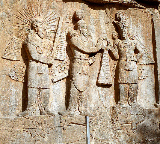 Taq-e Bostan - High-relief of Ardeshir II investiture