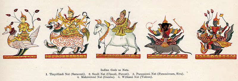 Thurathadi (Saraswati), Sandi (Chandi), Paramethwa (Shiva), Mahapeinne (Ganesha), Beikthano (Vishnu)