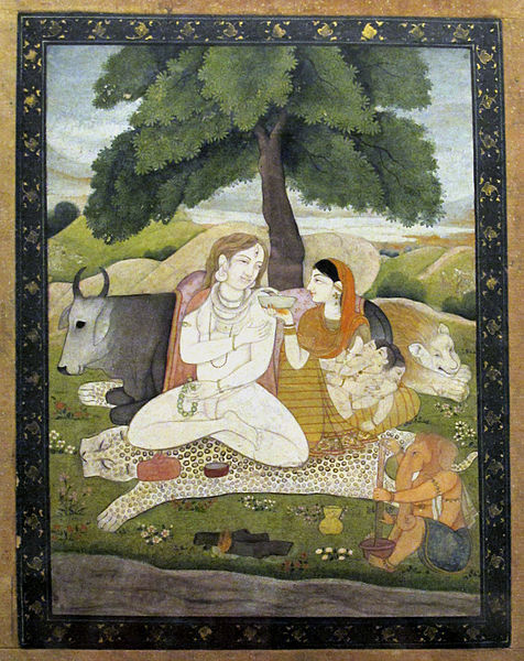 Shiva and his family, Pahari, Late 18th cent.