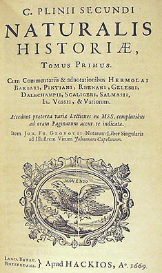 Front page of Plinius maior's Naturalis Historia