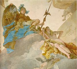 Tiepolo, Giovanni - Deckenfresko im Treppenhaus der Würzburger Residenz - Detail Mars und Venus