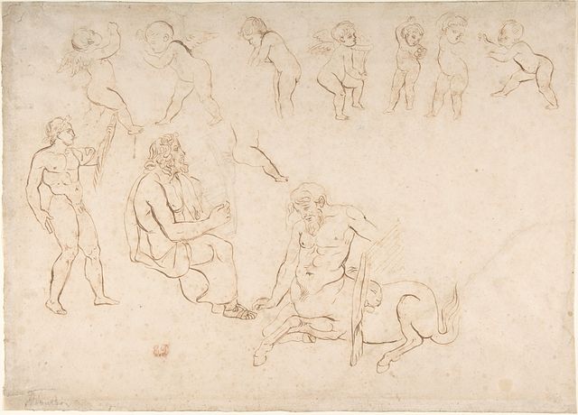 Eugène Delacroix, Studies for the decoration of the Library, Palais Bourbon, Paris.jpg